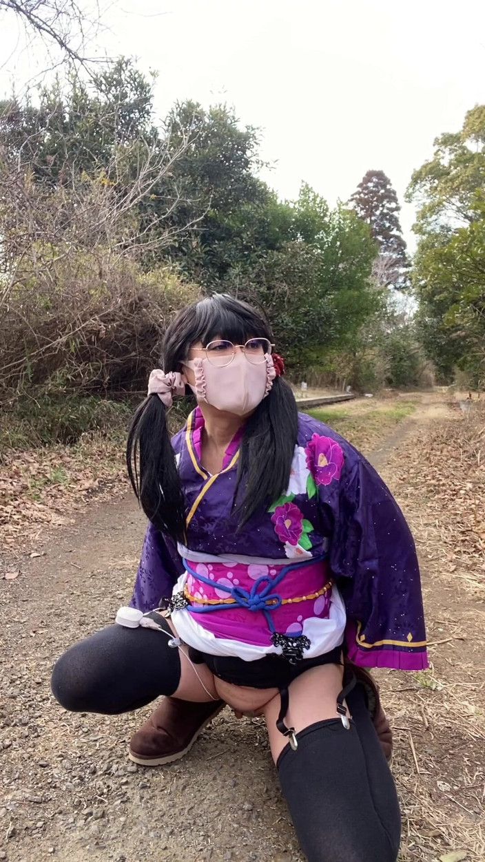 megu2002: No.112 la bellezza del kimono naturale appare nella campagna d'inverno...