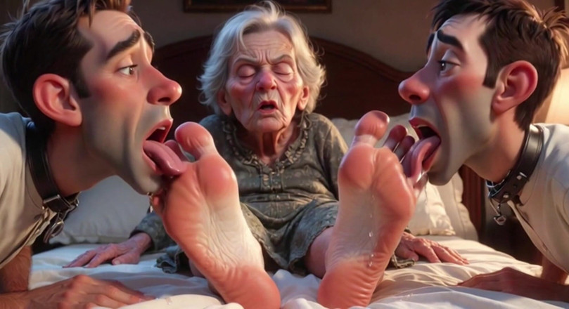 YOUR BEST FANTASY: Submissive Mans Serving Old Granny's Ugly Feet - Humiliation