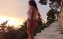 Pissing Everywhere: Pissing MILF at Sunset!
