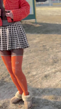 Walking in the Park, on the Ice, Undressing and Photo Session