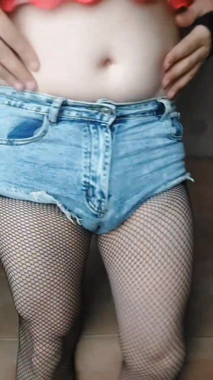 Kitty_Cross: Cowgirl Femboy in Fishnets Booty Slutty