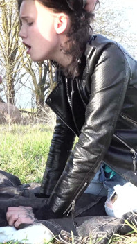 A Young, Hot Woman with Big Tits Stopped a Motorcyclist to Get Fucked in the Ass