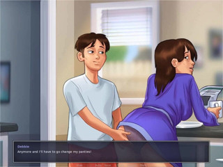 Dirty GamesXxX: Summertime saga: stepson fingers his stepmom's pussy in the kitchen...