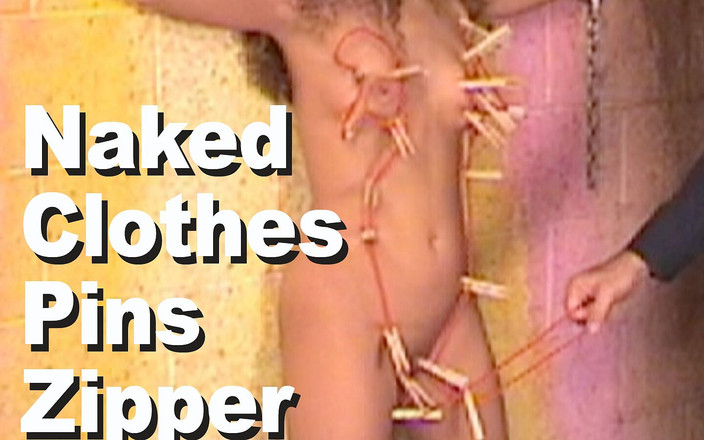 Picticon bondage and fetish: Nicole Redwing et Maître Len, épingles à vêtements nues, zipper len650d