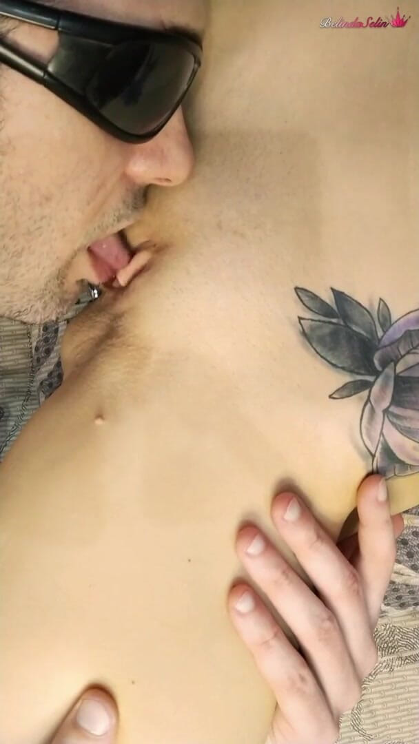 Belinda Selin: Stranger with glasses skillfully licks best friend's tight vagina