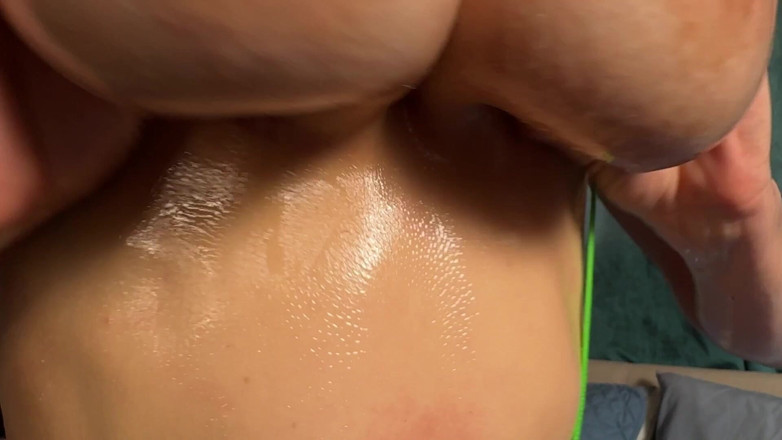 Little Puck: Cumshot on Oily Slingshot Titties