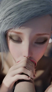 Nexus-3 Orbit Station Meta Gives Sloppy Blowjob, Deepthroat & Hard Doggystyle Assfuck Until Cum on Tits