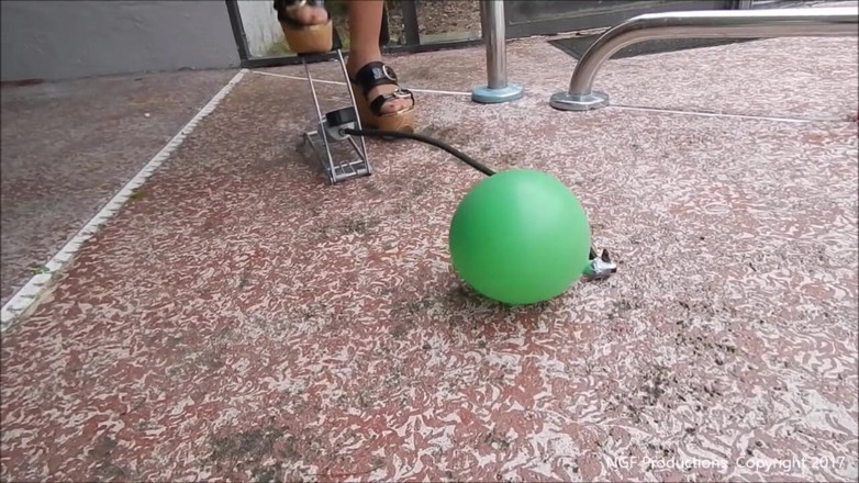 Nasty Girlfriends: Nasty girlfriend uses tire pump to pop balloons