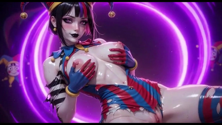 Ianimedia: Clown Girl Covered in Thick Cum - Ahegao &amp; Tit Play Compilation