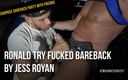 Surprise bareback party with friends: Ronald Try fucked bareback by Jess Royan