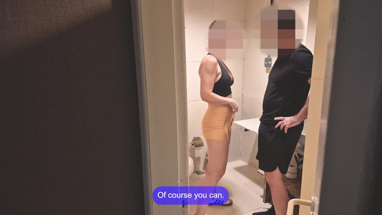 Branquinha De Leite: Gym Bathroom Surprise - She Got Caught with Ass Out &amp; Took...
