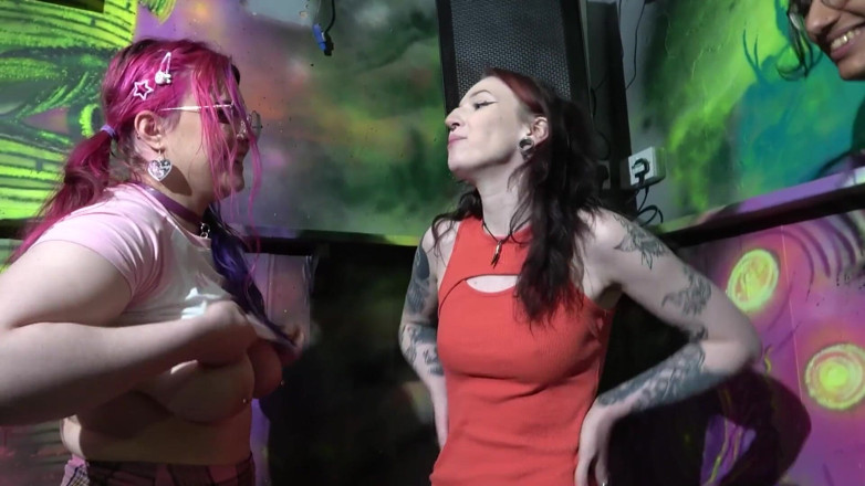 NM fetish femdom videos by Princess Nikki Cruel: Three Girls Are Horny at the Club