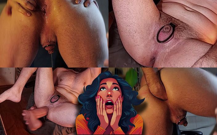 Anal orgasm: Фістинг у цнотливості fufu після гігантського ділдо