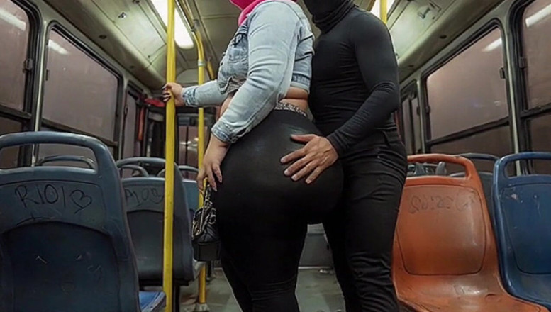 Xprohibidox1: Masked Guy Grabs BBW's Huge Ass in Public Bus - Risky...