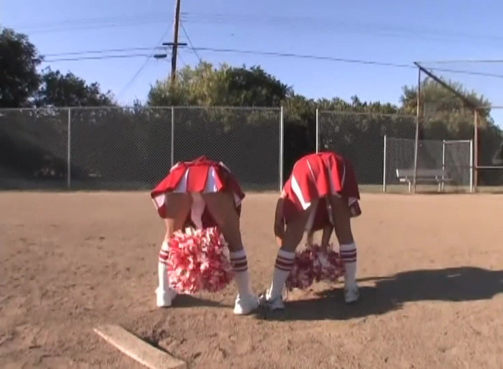 Watch Dirty Movies: Horny Cheerleader Threesome: Licking Fingering and Triple Hole Cock Pounding