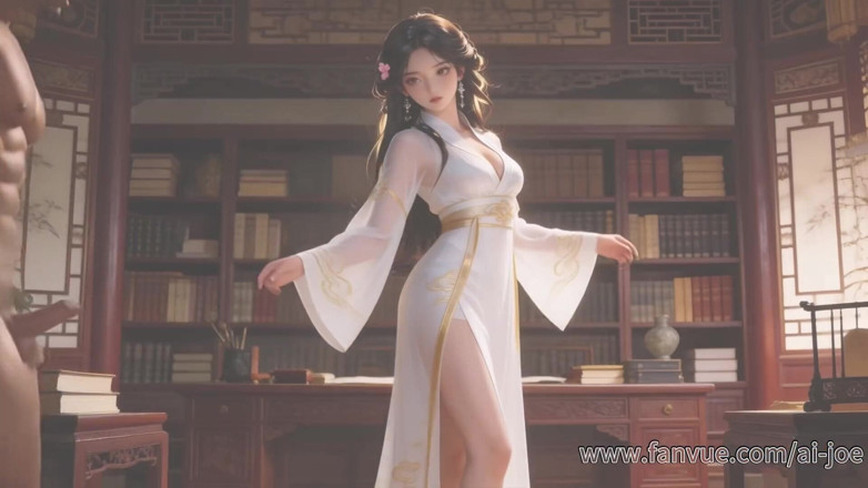 AI-JOE: A Chinese Girl in Ancient Costume, Best Blowjob, 3p, Leaving You...