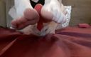 Christy G: Horny amateur teen&amp;#039;s foot fetish. Masturbation with toys.