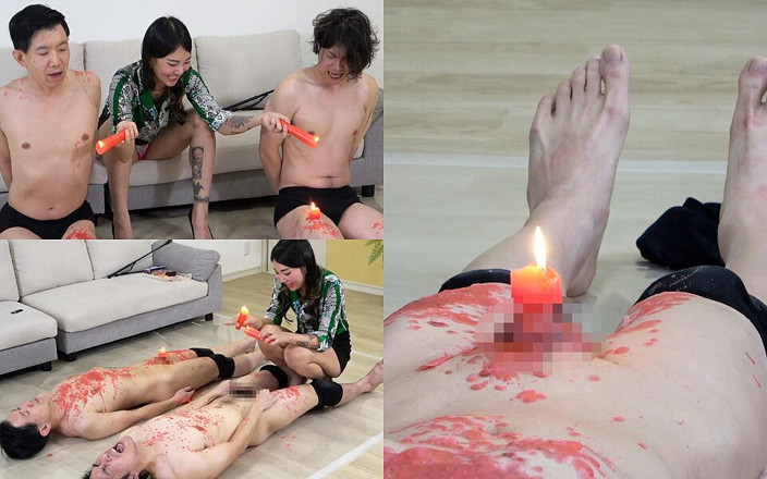 MistressLand: Hot Wax Endurance Battle, Mistress Drips Hot Wax Onto Two...