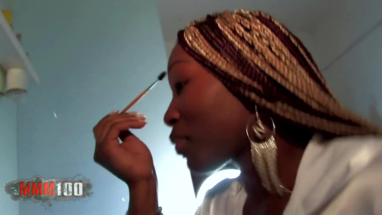 MMM100: Young Black Slut Fucked in the Ass in the Bathroom