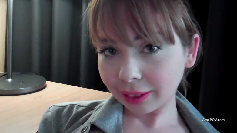 AmaPOV: Fully clothed Cherry English takes a big mouthfull of cum...