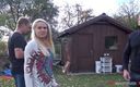 Czech Pornzone: Hot blondie fucks with two strangers in the garden house