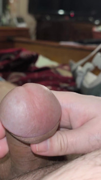 Guy on the Bed Really Wants to Cum