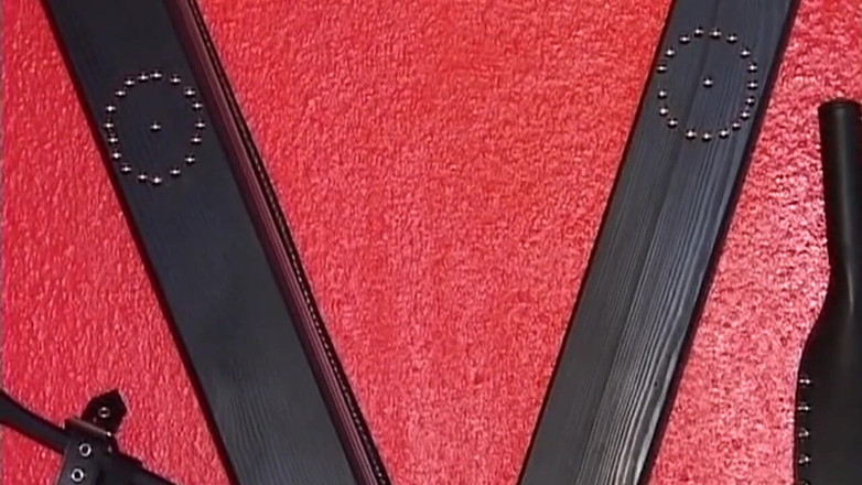 THAGSON MILFS: Mature Leather Domme Binds Her Fishnet Slave
