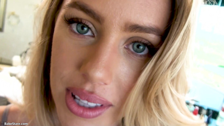 Babe Stare: Pretty blonde girl knows how to fuck good