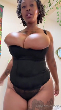 Ebony Babe Dancing Showing Her Big Boobs and Nice Hairy Pussy