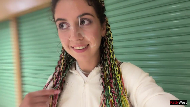Katty West: Crazy Cumwalk in Shopping Mall