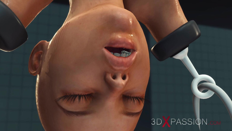 3dxpassion: Cuffed sexy blonde with many boobs gets fucked rough by...