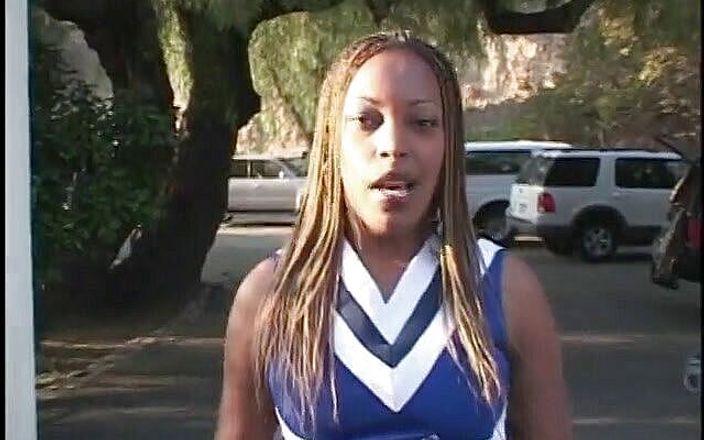 Hot and Wet: Horny black cheerleader gets slammed by white dick