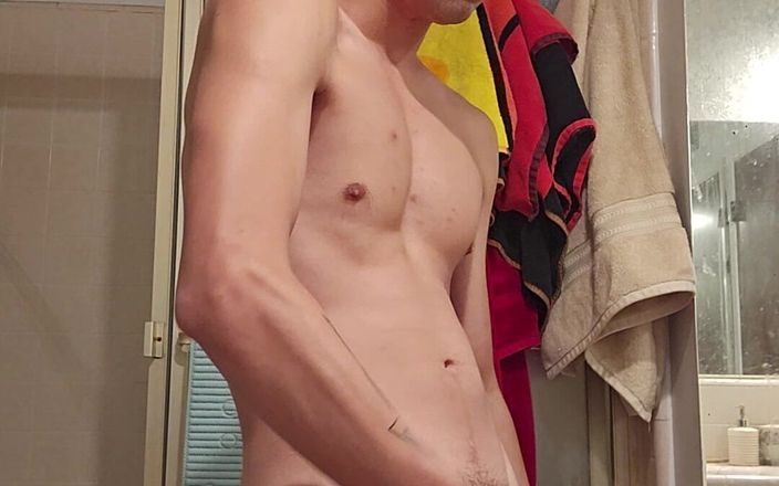 Z twink: Cumshot Before the Shower to Let off Stream