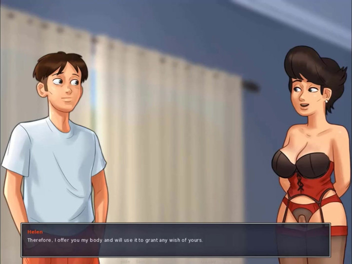 Cartoon Play: Summertime Saga part 202 - fuck haircut milf in red corset