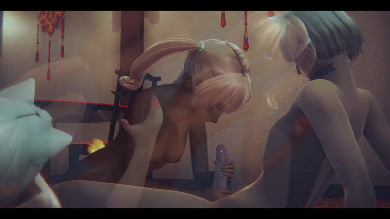 HentaiTubes: Furry Hentai - Rabbit Girl and Girl Having Sex with Two...