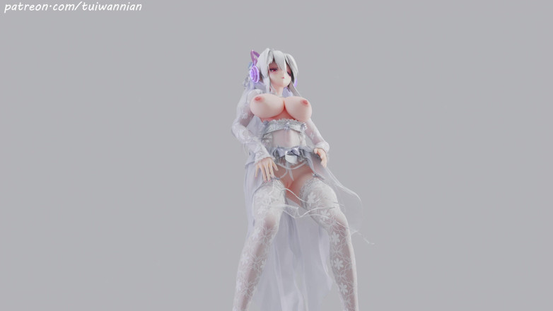 MikuMotion: [mmd] zwakke T-ara bruidsliefde witte zijden trouwjurk