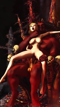 Inferno. Hot sex in hell. Devil fucks hard a young sexy slave