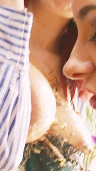 Lesbians Smeared Scene-2 Two MILFs in Lingerie Fuck Each Other Covered in Food