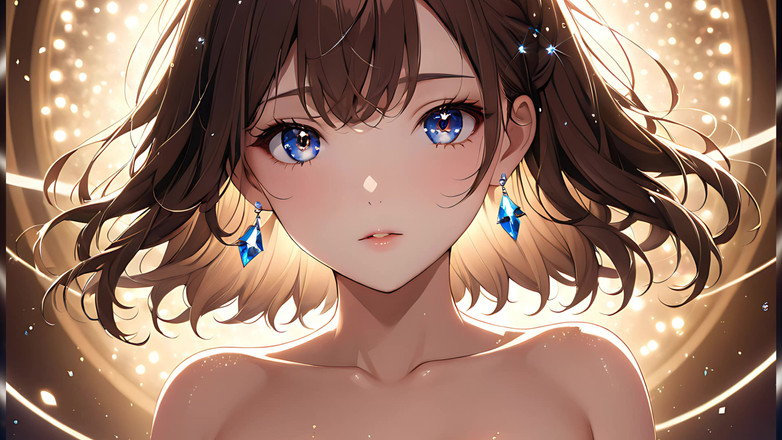 LustRender: ボケの夢:浮かぶ光の中の美しい若い女性