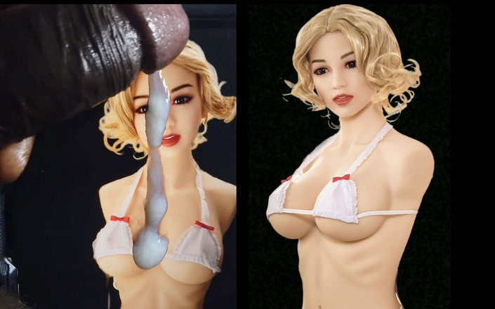 Jamdown26: Păpușă sexuală cu ejaculare facială de la un bărbat negru...