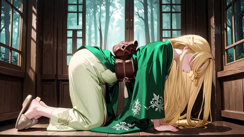 Tay Swift X: Lazy Japanese Corridor Morning, She Breathes Heavy Touching Her Chest...