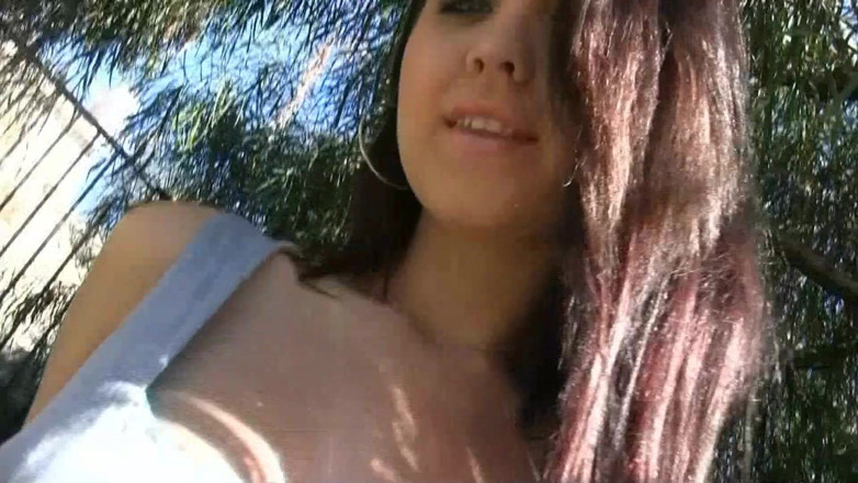 Injoy X: Young busty Arab shows off her tits outside their house