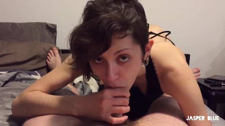 Jasper Blue: Lingerie cum in mouth blowjob