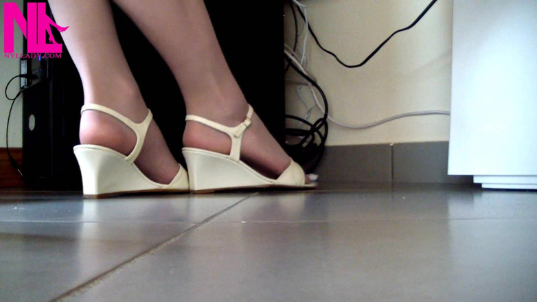 Nyllady: Tapping in Cream Colored Sandals