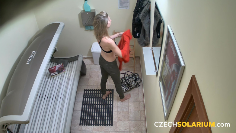 Czech Solarium: Czech Solarium 2: Blonde Strips Down and Shows off Her Tight...