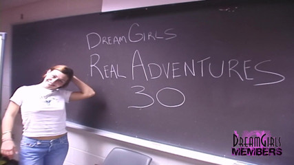 Dream Girls: Spreading pussy in a college classroom