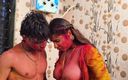 Kamasutra61: Ateşli Hintli desi çift holi özel romantizmi