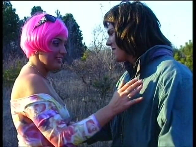 Lucky Cooch: Horny babe with pink hairy sucks guy's cock outdoors