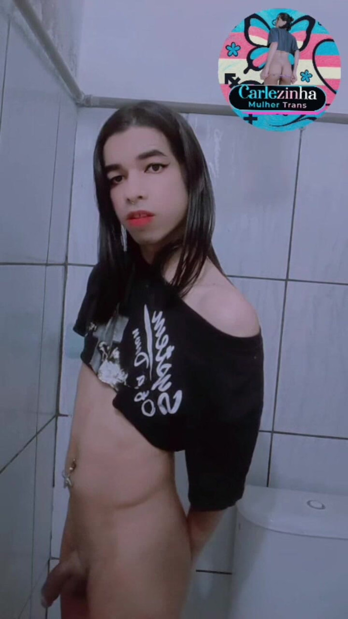 Srta. Carla: Carlezinha - Beautiful Slut in Panties Tucked in Delicate Soft Cock...