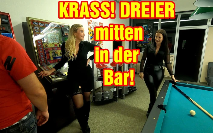 Emma Secret: Awesome! Threesome in the Middle of the Bar!